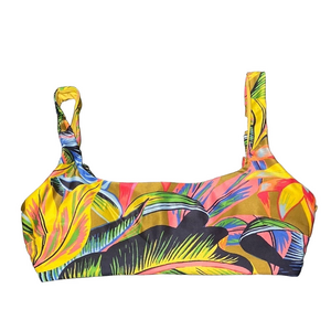 NWT Aerie Bikini Top Multi Color Lightly Padded Yellow Blue Pink Green L
